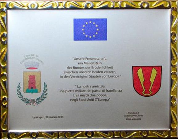 Geschenk der Partnergemeinde Castelnuovo Cilento